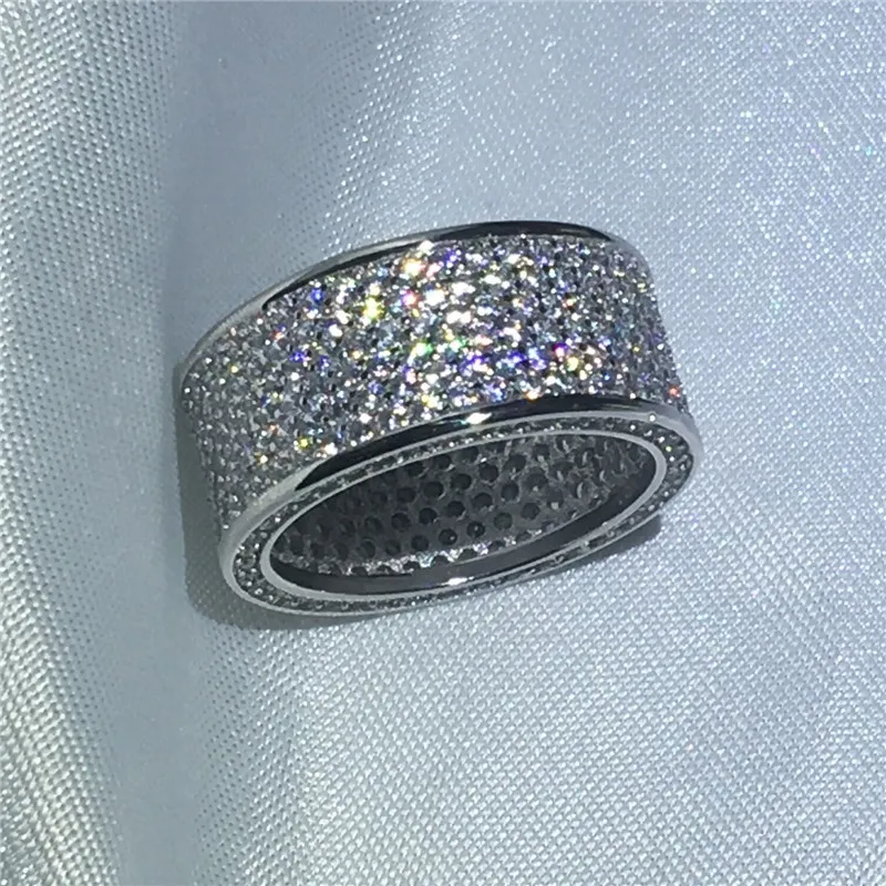2017 Nieuwe Vrouwen Mode-sieraden Volledige 320 stks Dionique CZ Wit Goud Gevulde Engagement Bruiloft Band Ring voor Vrouwen Gift