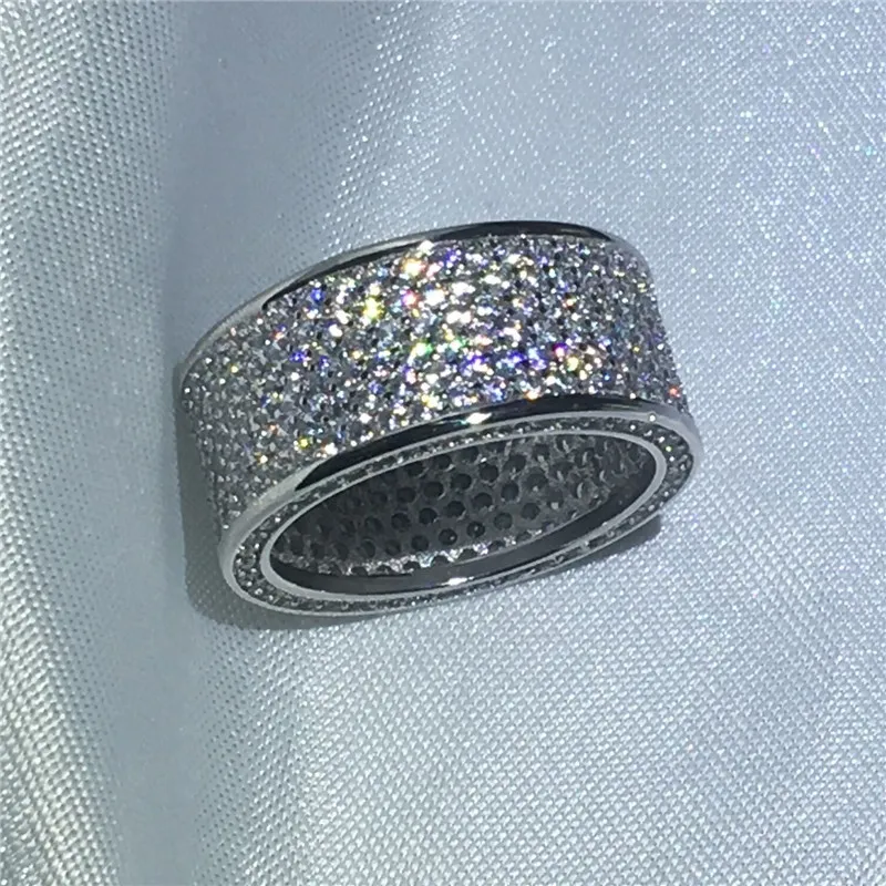 2017 Novas Mulheres Moda jóias Completa Diamonique Cz White Gold Filled Anel de noivado de casamento para as mulheres Presente