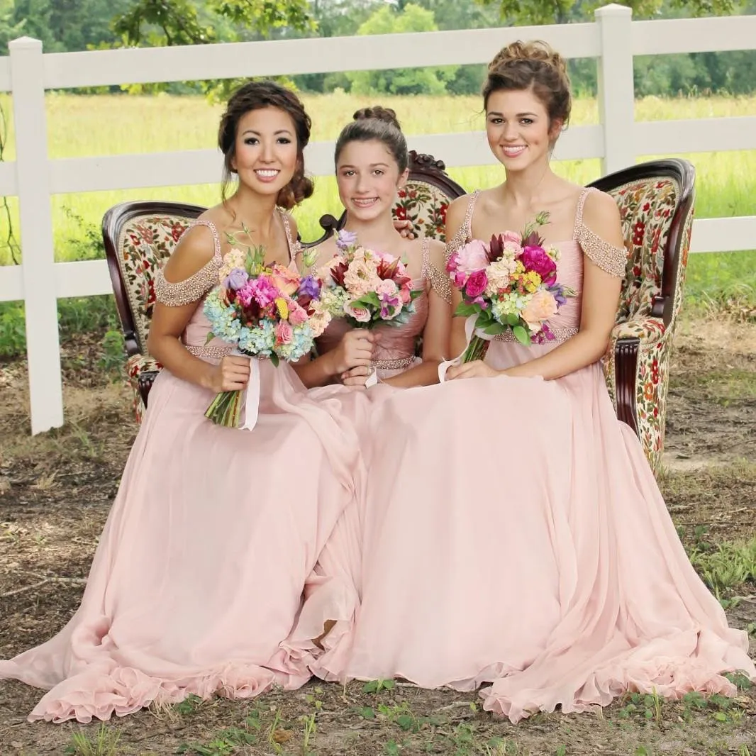 beaded chiffon bridesmaid dresses Beaded Halter Chiffon Junior Bridesmaid Dress