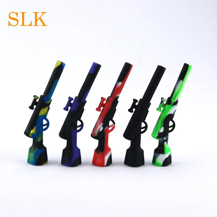 4.3 pollici mitragliatrice a forma di tubi dell'acqua ak47 silicone portatile acqua bong infrangibile shisha narghilè tabacco da pipa