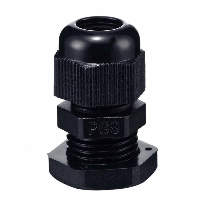 10ピースケーブルグランドSUYEP PG9ブラックホワイト防水調節可能なナイロンコネクタのジョイント電化製品のためのガスケット4~8mm