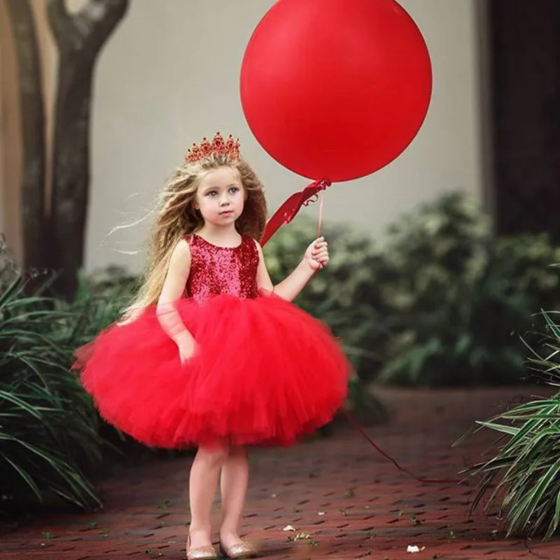 Jupe tutu à paillettes rouge fille Rouge