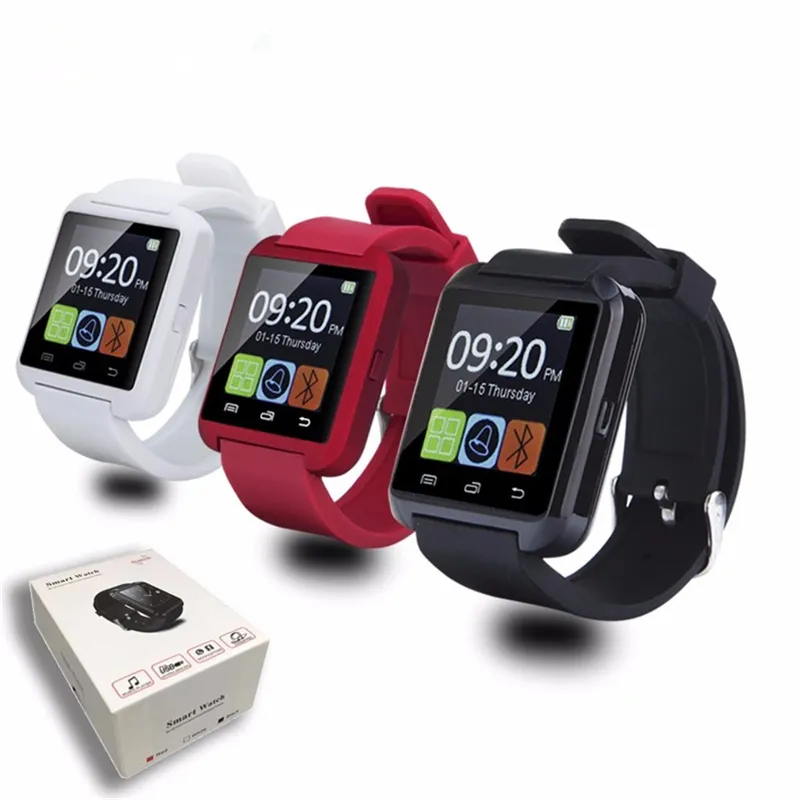 Meilleure qualité Bluetooth Smartwatch U8 U montre montre intelligente montres-bracelets pour Samsung HTC téléphone Android Smartphone dans une boîte-cadeau