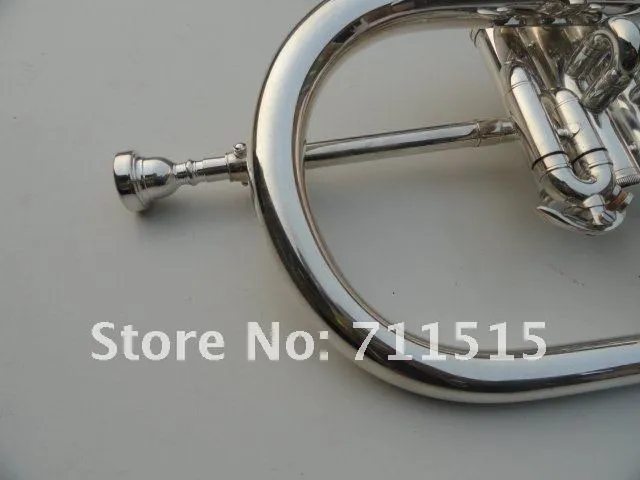 OVES Bb Flugelhorn Silver Plated B Flat Professional Bb Trumpet Horn Monel Valves Exquisite Musical Instruments With Case