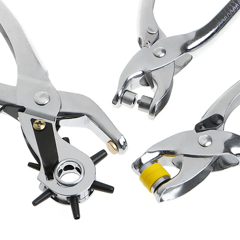 3st läderhålstansverktygsöglor GROMMETS HAND Tång Hål Punch Tools Belt Hole Puncher Repair Tool Punch Tång192J7554251