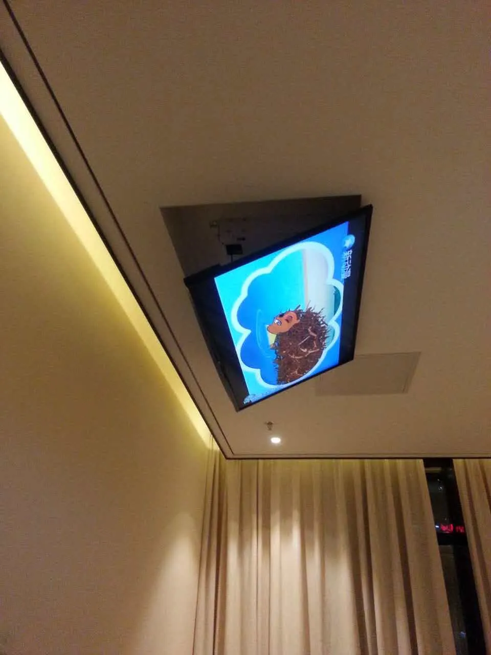 Support TV motorisé pour plafond