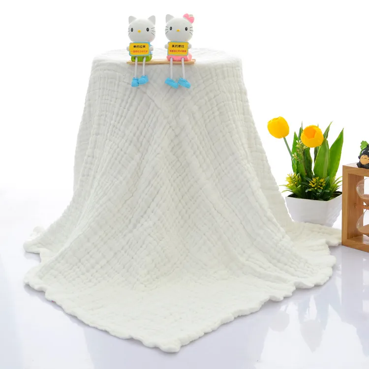 Newborn 100% Cotton Hold Wraps Infant Muslin Blankets Baby 6 Layers Gauze Bath Towel Swaddle Receiving Blankets 105cm*105cm