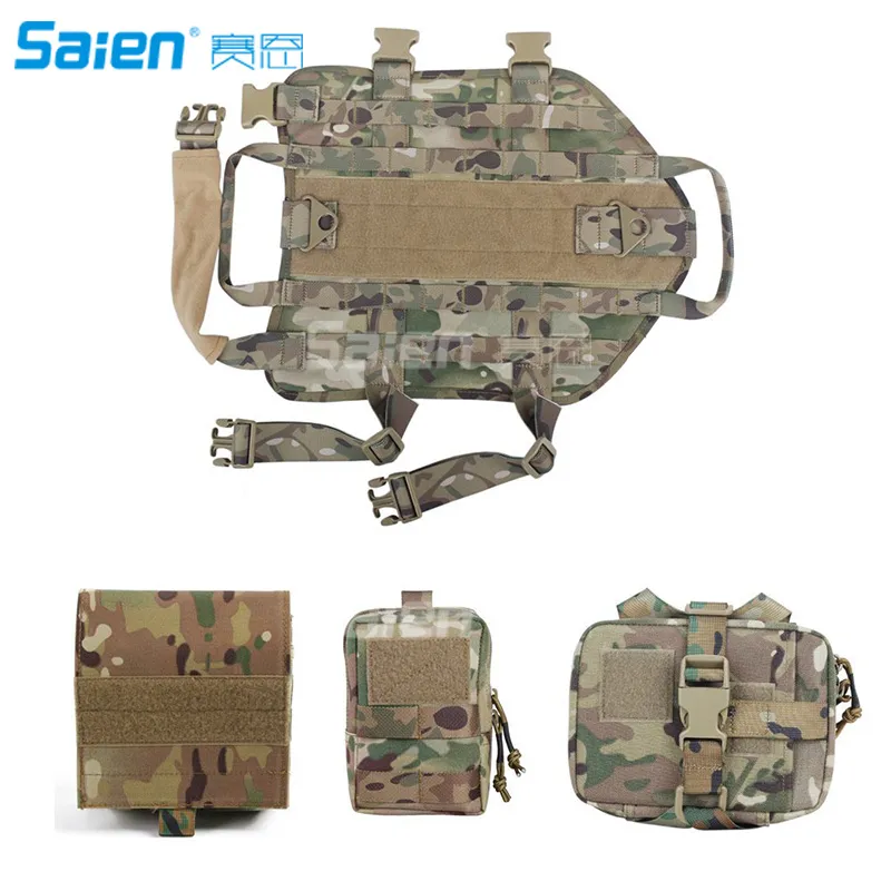 Other Backpacks Tactical Dog Vest Harness Training Dogs Vests with Detachable Pouches