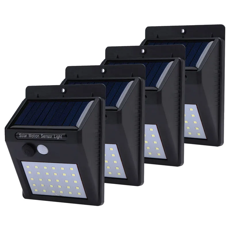 1-4 pièces lumière solaire 20/30 Led PIR capteur de mouvement sans fil lampe solaire extérieure étanche jardin mur cour pont lumière de sécurité