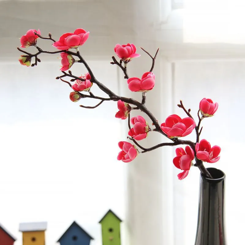 4pcs/lot simulation plum blossom flower artificial cherry flower home wedding decoration fake wreath flower