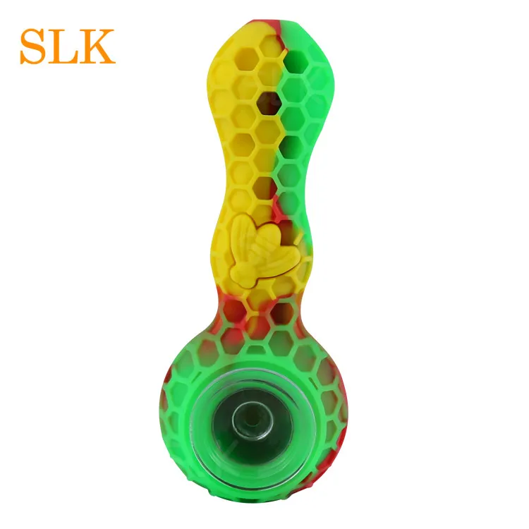 Honingraat Glas Oliebrander Roken Pijpen Siliconen Bongs Hand Pipe Tabakspijpen met Dabber Tool Roken Accessoires