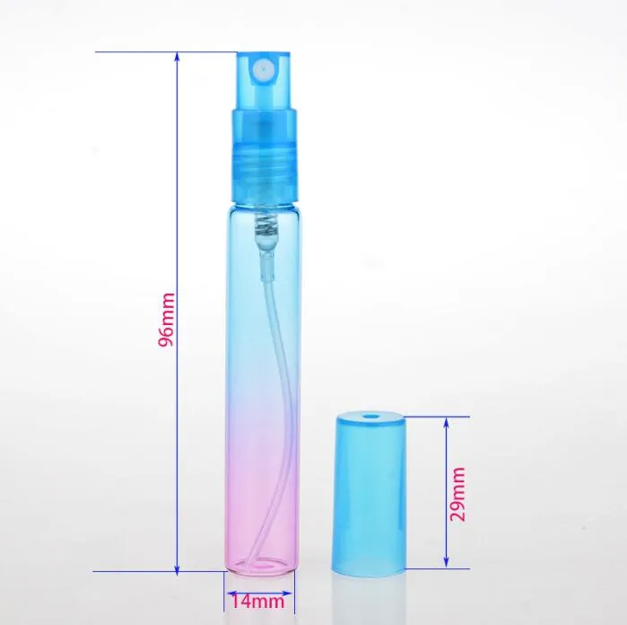 Hot 5ml 8ml Mini Portable Colorful Glass Perfume Bottle With Atomizer Empty Cosmetic Containers For Travel