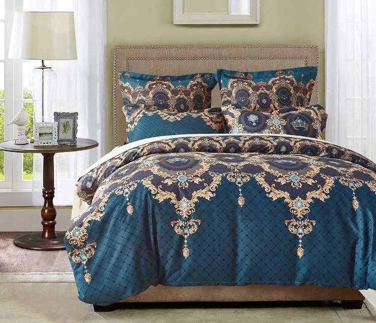 Europeisk stil 3 datorer sängkläder set sängkläder täcke täcke kudde fall drottning och kung storlek284w