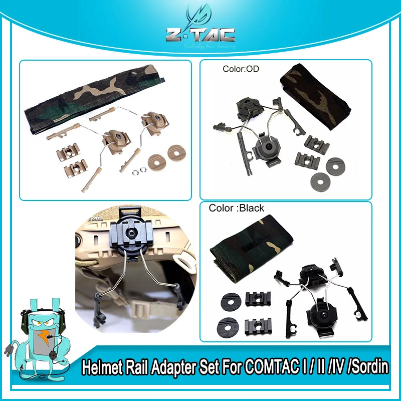 Adaptateur Rail - Arc - Pour Casque - Comtac - Noir - Fma