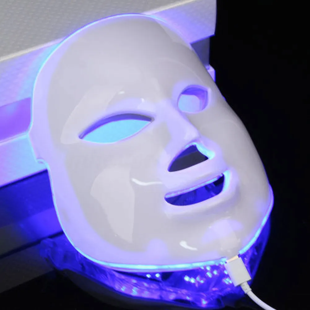 Korean 7 Colors LED Photodynamic Facial Mask Care Anti-acne Skin Tightening Rejuvenation Wrinkle Remover Beauty Equipment