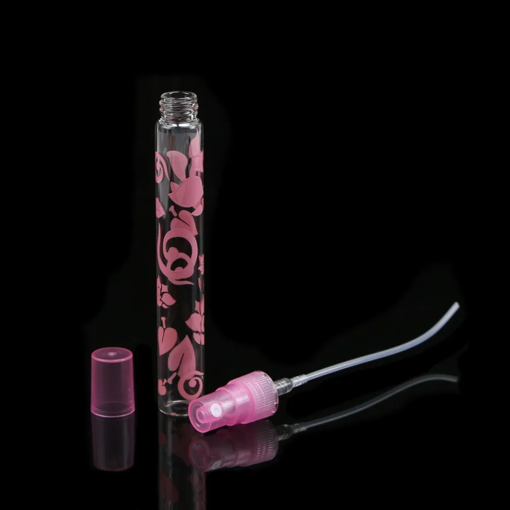 Varm Mode Style Rose Crystal Cut Glass Parfym Spray Flaskor Atomizer Refillerbar Tom Spray Flaskor Slumpmässig Färg 10ml