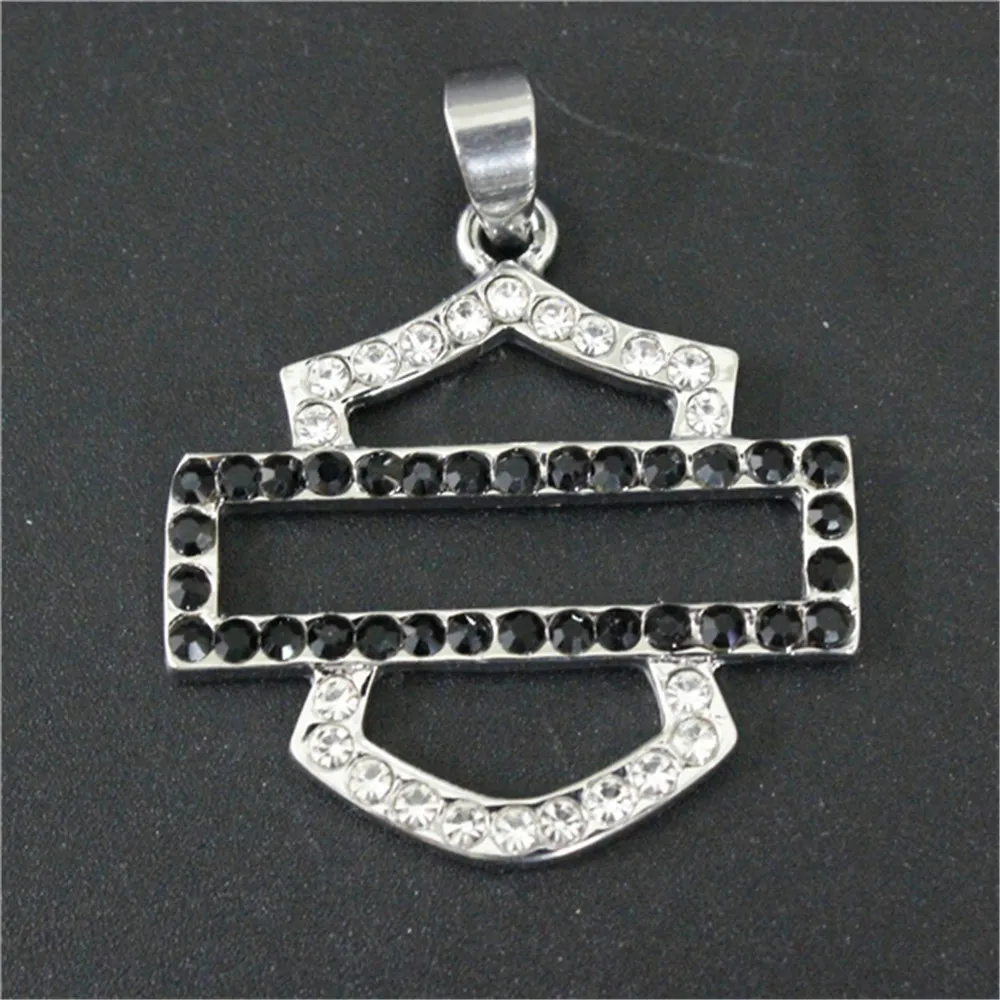 5 stks / partij Biker Style Crystal Unisex Pendant 316L Rvs Sieraden Populaire Hot Selling Motorfietsen Hanger