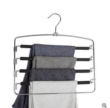 Anti Slip Sponge Clothes Hanger Rack Trousers Hanger Magic Pants Clothes Closet Belt Holder Rack Room Organizer and Storage Accessories