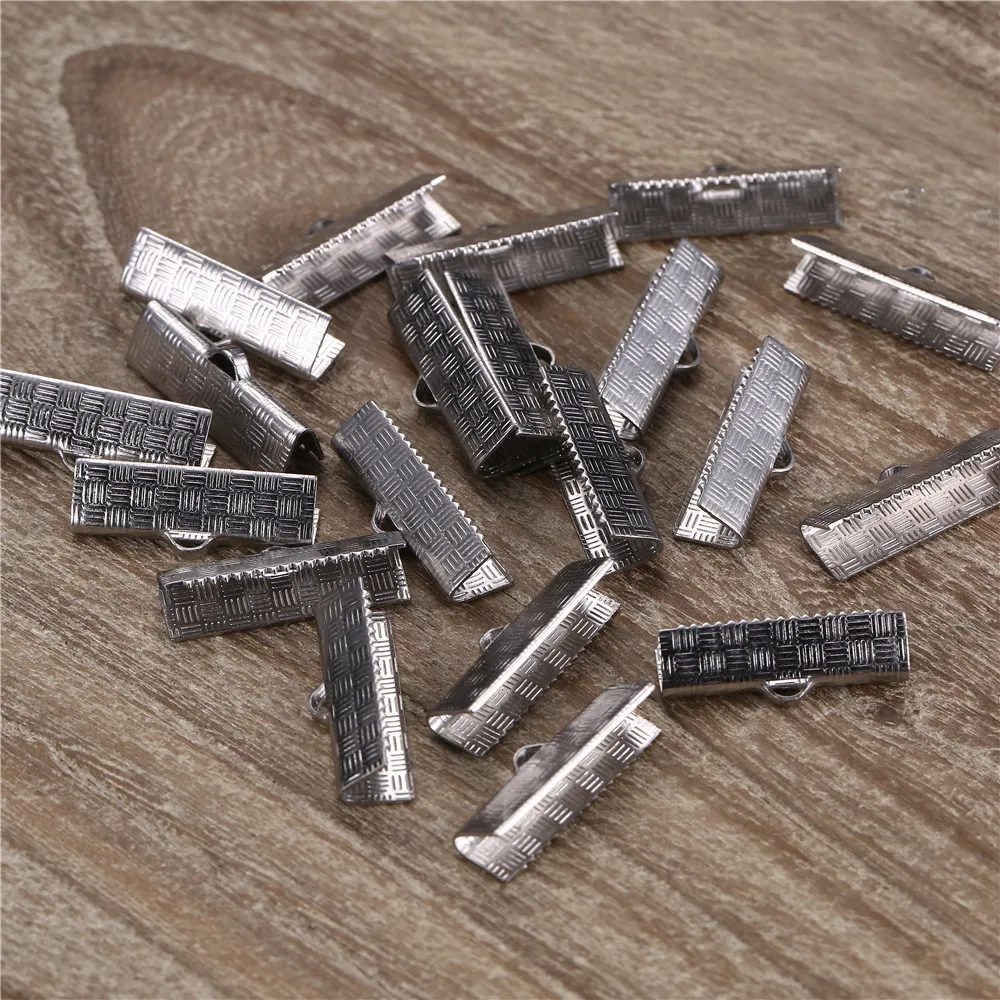 10/13/15/20/25mm Rectangle Ribbon Ends Stainless Steel Ribbon Clamp