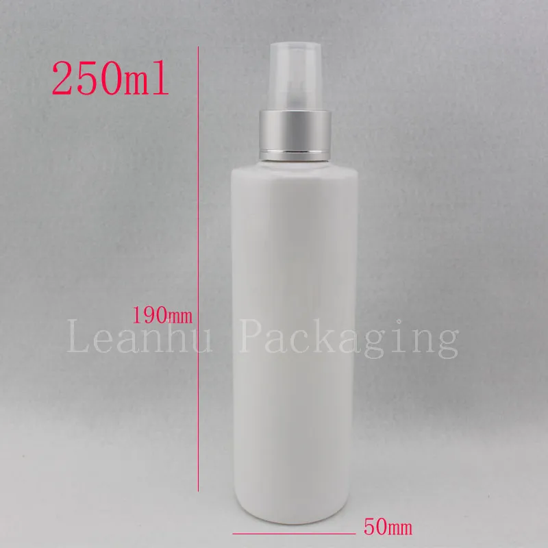 250 ml x 20 branco reutilizável maquiagem vazia garrafa de água de pulverização, 250cc fina névoa medicina líquido recipiente plástico com bomba de pulverizador