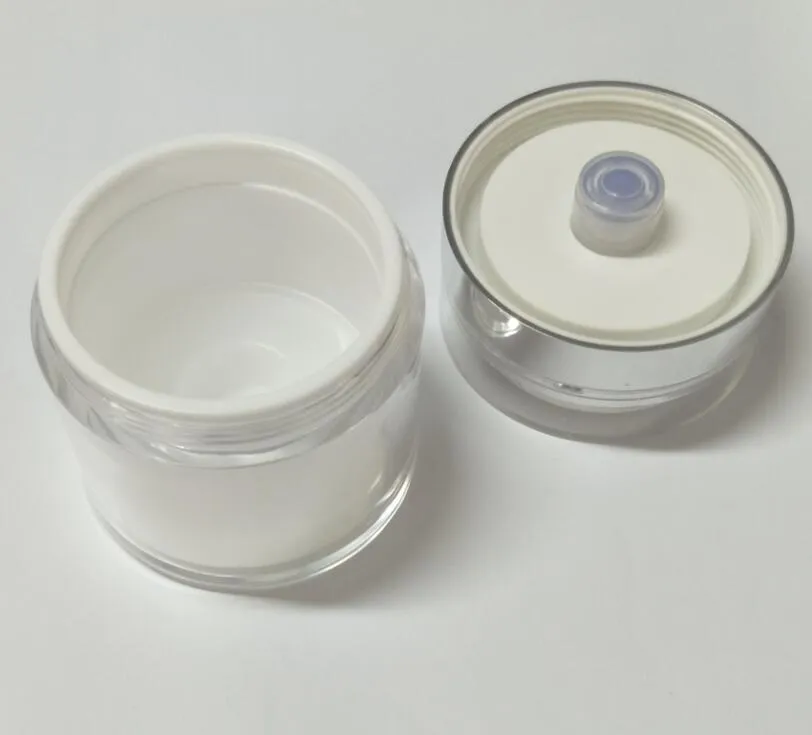 Kapacitet 15g 30g 50g päron vit akryl vakuumkräm burk, plast tomma luftlösa kosmetiska burkar LX2233