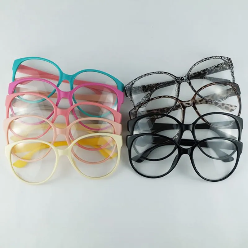 Lunettes de soleil mode cadre Arale ronde optique avec verres clairs PC décoration mélanger les couleurs