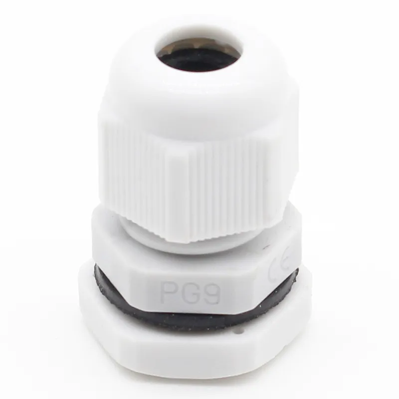 케이블 땀샘 SUYEP PG9 블랙 백색 방수 조정 가능한 나일론 커넥터 조인트 가스켓 4-8mm 가전 제품