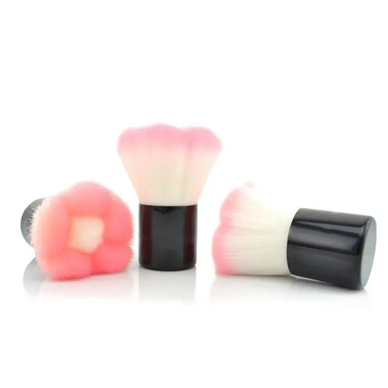 Nowy Piękny Doskonały Różowy Kwiat Face Single Brush Kabuki Blush Proszek Szczotka Kosmetyki Cheek Makeup Szczotka