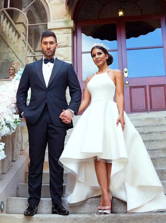 Custom Made 2018 High Low High Low Wedding Dresses With Tiered