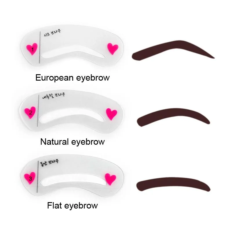 3pcs/set Eyebrow Stencils 3types Reusable Eyebrow Drawing Guide Card Brow Template DIY Eyebrow Stencils Make Up Tools 2805042