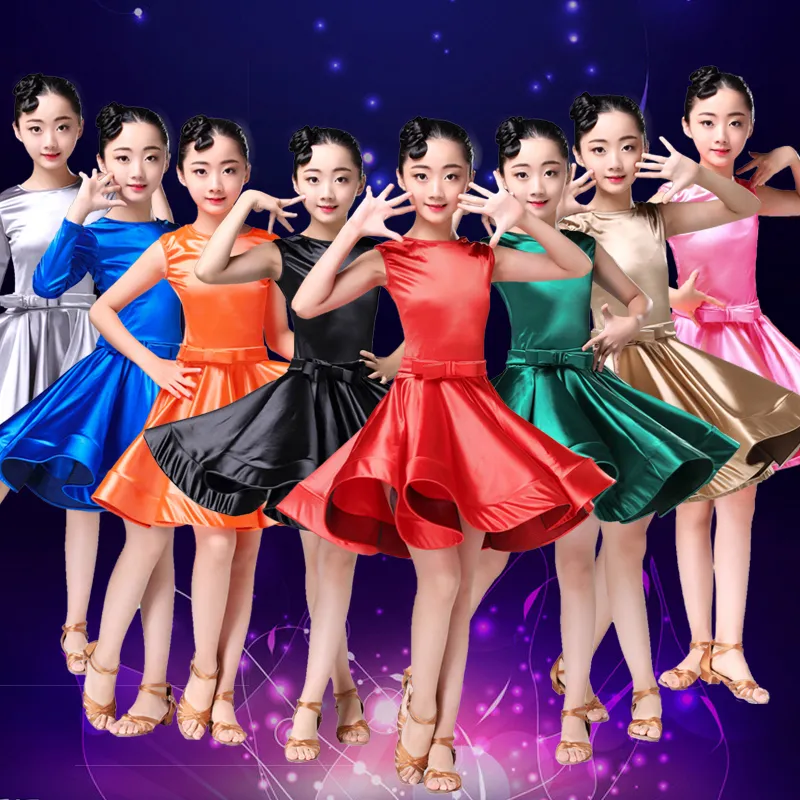 flamengo spandex rumba samba children skirt salsa tango dancing ballroom latin dance dress for girls latin salsa dress girl kids