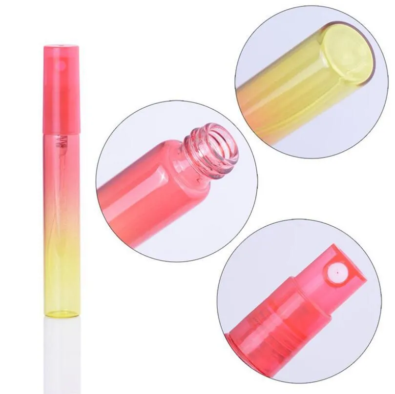 Hot 5ml 8ml Mini Portable Colorful Glass Perfume Bottle With Atomizer Empty Cosmetic Containers For Travel