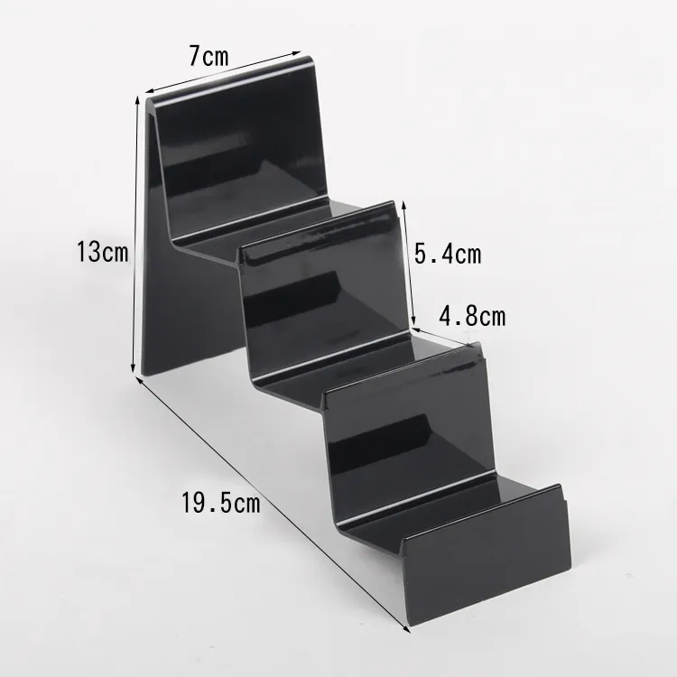 Wholesale 4 High Quality Black/Clear Plastic Wallet Display Show Stand Card Holder 3 Tiers