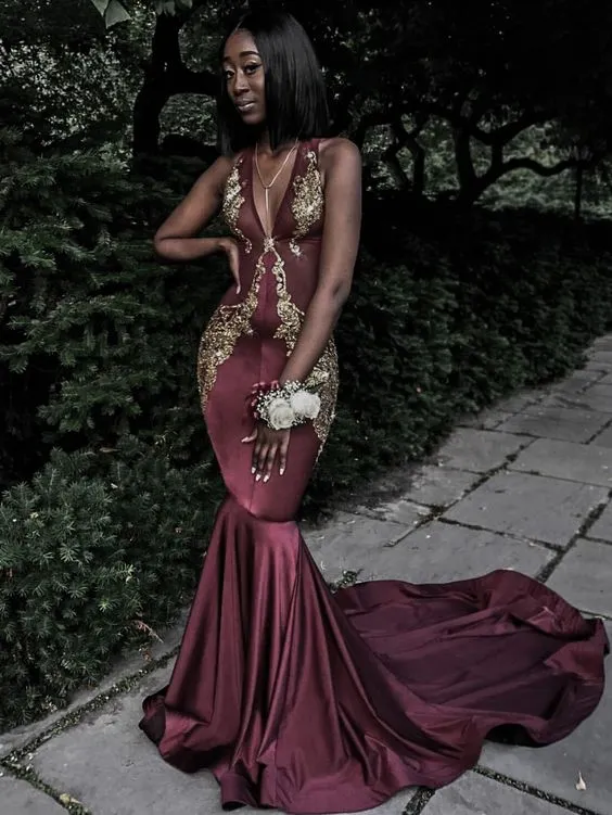 Maroon and gold deals formal dress