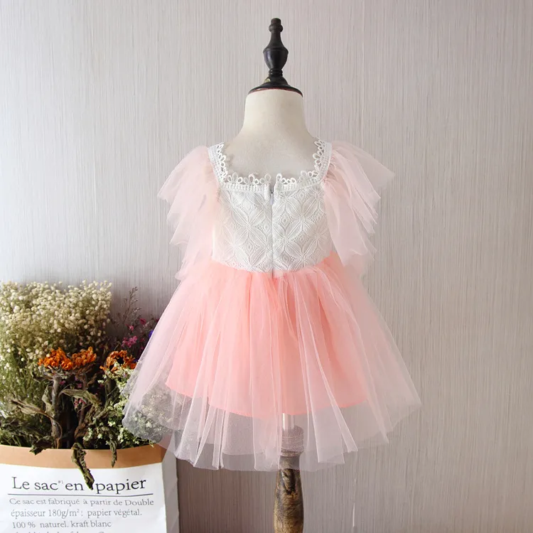 2018 Yeni Bebek Kız Giysileri Kız Dantel Prenses Tutu Elbise Gelinlik elbise Yaz Kız Elbise Çocuklar Parti Giymek Elbise Çocuk Giyim