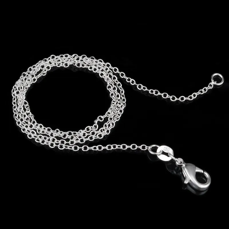 Klassieke Basic Chain Mode Plated Silver Cross Chain 925 Geplated Silver Silver Lobster Clasp Verstelbare Ketting Ketting Mode-sieraden