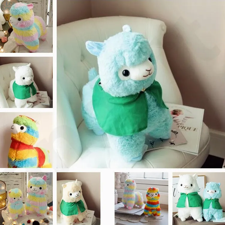 Nouvelle belle poupée en alpaga Animal arc-en-ciel poupées en peluche originalité jouets en peluche pour enfants cadeaux d'anniversaire T7G002