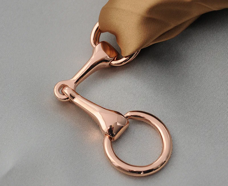 Boucle d'écharpe en H polyvalente plaquée or véritable de haute qualité, boucle de cheval, trois anneaux de placage ionique sous vide