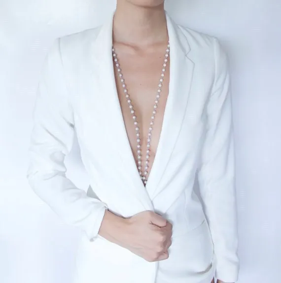 セクシーな春の真珠が飾られたブライダルジュエリーボディチェーンジュエルヨーロッパファッションレディースサマー9949308