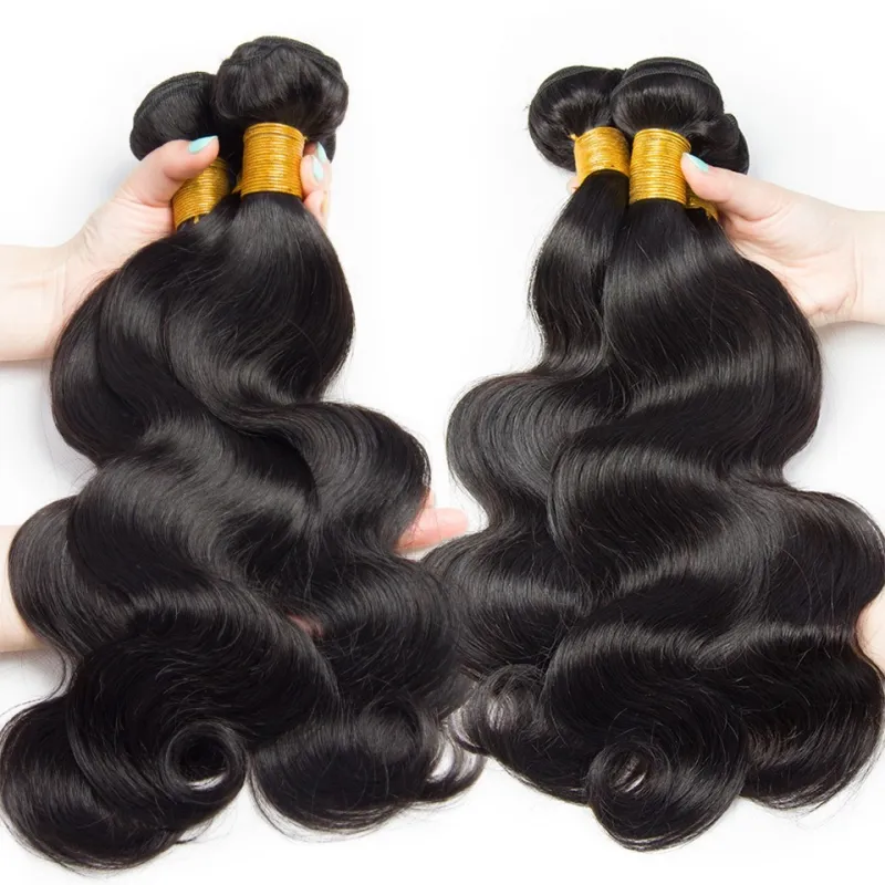 Extensions de cheveux humains brésiliens Yirubeauty 10 piècesvente en gros 10 faisceaux vague de corps 10-30 pouces couleur naturelle tisse des trames de cheveux 10 pièces