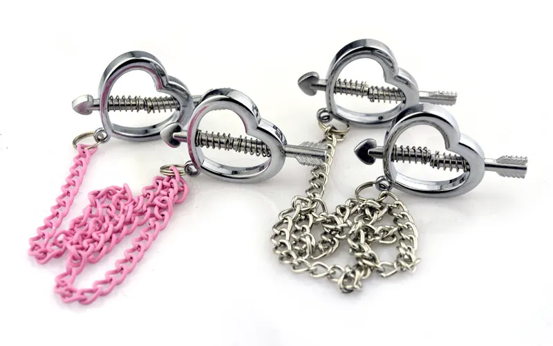 Heart Shaped Nipple Rings Adjustable Nipple Clamp Sex Toys BDSM Bondage