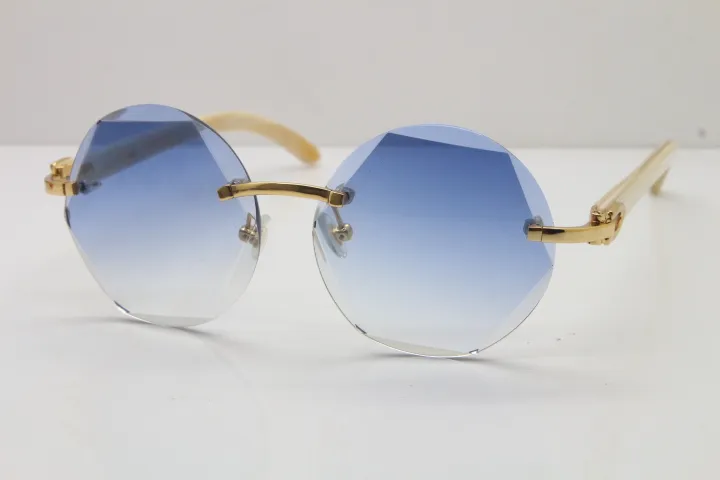 Weiße Büffelhorn Sonnenbrille T8200311 Randless Brille Unisex Design Brillen C Decoration Fashion Accessoires3052871