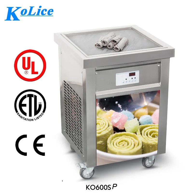 ETL Free shipment to door USA 52*52cm square pan kitchen FRY ICE CREAM ROLL MACHINE WITH FULL REFRIGERANT