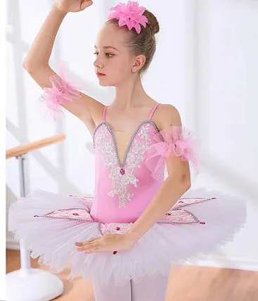 Disfraz profesional de tutú de Ballet para niña, vestido de bailarina, ropa  de baile, Lago de