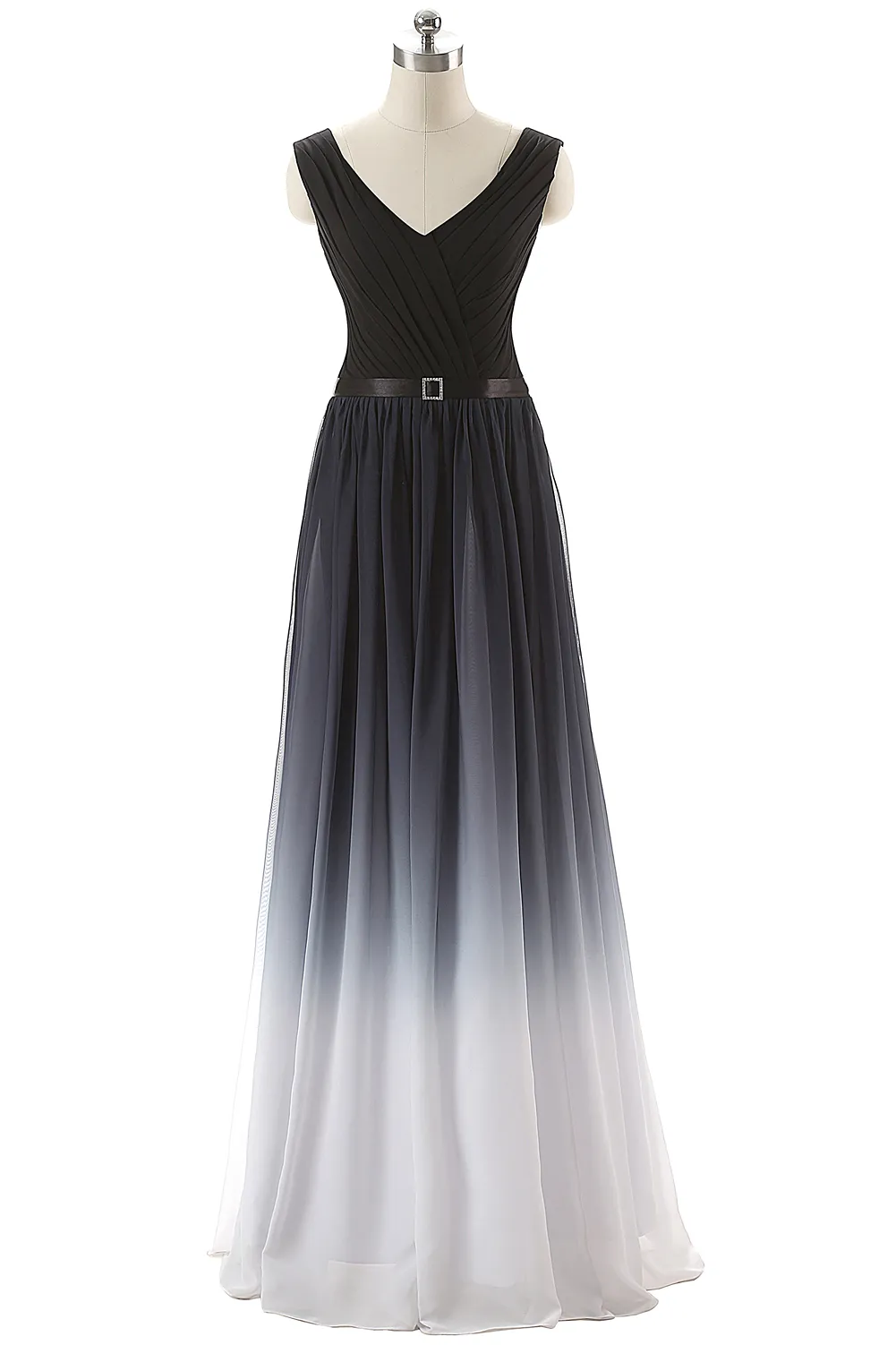 Qatar 2023 Elie Saab Evening Prom Dresses Belt Backless Gradient Color Black Chiffon Formal Eccase Party Glänningar Real Pos Plus 308p