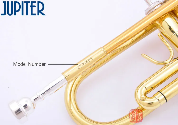 JUPITER JTR-408 Trompette Sib Professionnelle En Laiton Or Laque Trompette Perform Instruments Avec Étui Et Embouchure Livraison Gratuite