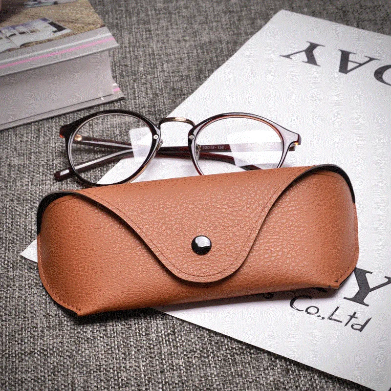 Fashion Black Sun Glasses case Retro Brown Leather Sunglasses box Discount Cheap Fashion Eye Glasses Pouch