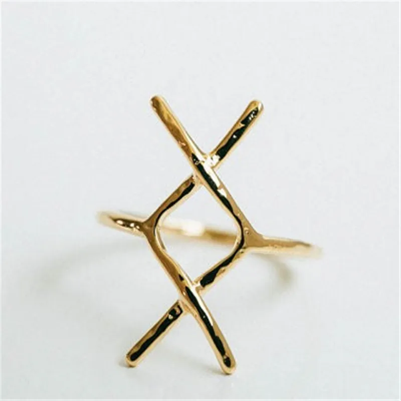 The latest elements band rings Hammered Statement Rune rings Gold-color for women wholesale and mixed color