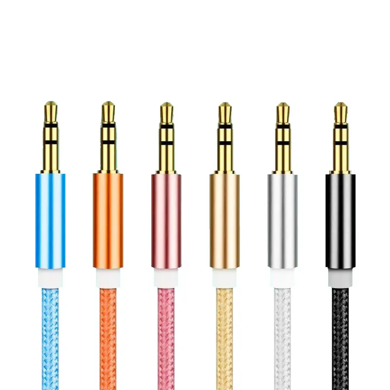 Câble Audio Jack 3.5mm mâle à 3.5mm mâle, câble Aux plaqué or pour iPhone, casque de voiture, haut-parleur, câble auxiliaire 5631566