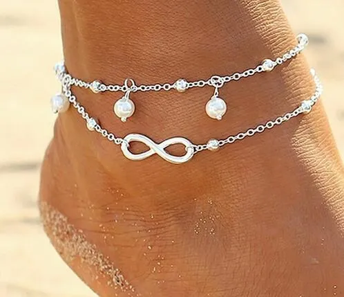 Meetcute Kristal Enkelband Nummer Enkelbanden Zilver Kleur Schakelketting Armband Op Het Been Voor Vrouwen Strand Dragen Voet Sieraden230m